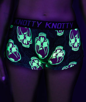 AiraModal™ Hypnotic Skull Glowing Boyshort