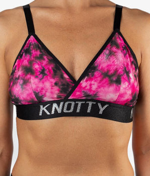 BeChill™ Pink Punk Rock Tie-Dye Wrap Bra