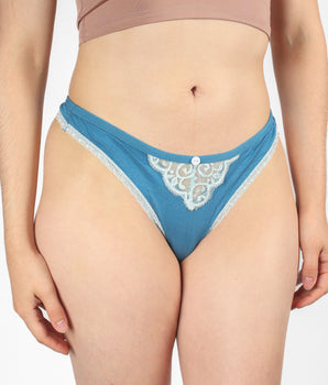 Breezy Lace Button Thong