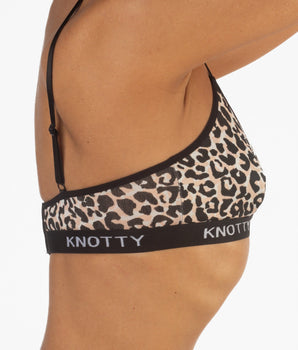 Knotty Leopard Cotton Bra