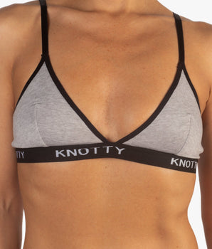 Knotty Grey Cotton Bra