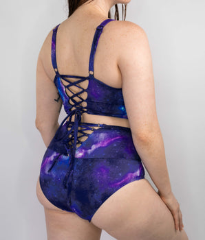 Violet Nebula Compression High-Rise Swim Bottom