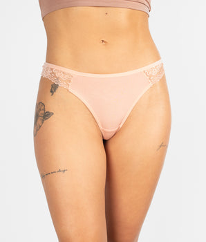 Ribbed Floral Blush Thong