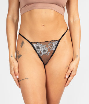 Silver Petal Garden Thong