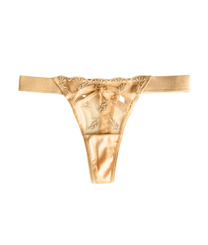 Gold Satin Thong